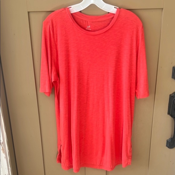 J. Jill Tops - J.Jill Sz L Essential Pima Shirttail Tunic in Orange Coral Slub Pima Cotton